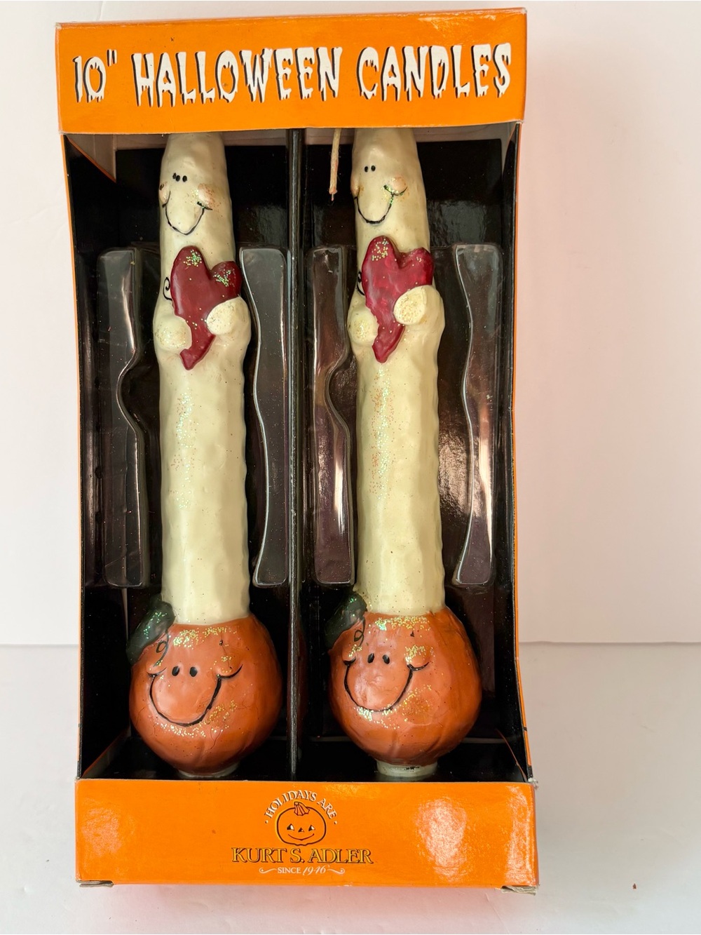 Vintage Kurt Adler Halloween Ghost Pumpkin Candles